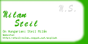 milan steil business card